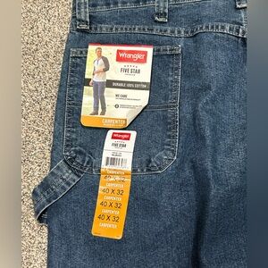 Wrangler Men's Relaxed Fit Carpenter Jeans in Blue 40 x 32 NWT